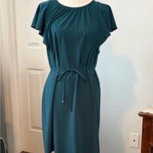 Ann Taylor Loft Teal Wrap Dress